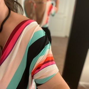 Open back colorful top.